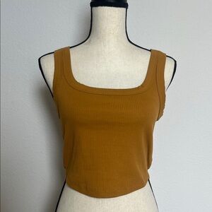 Madewell Women's Square Neck Ribbed Tank Top - Mustard